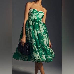 Selkie Corset Dress NWT.  Stunning Green and white floral show stopper!